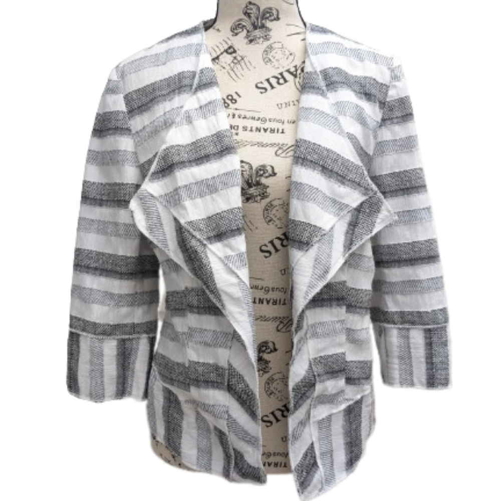 Betty Barclay women's textured stripes open front jacket size 10 - Picture 3 of 10